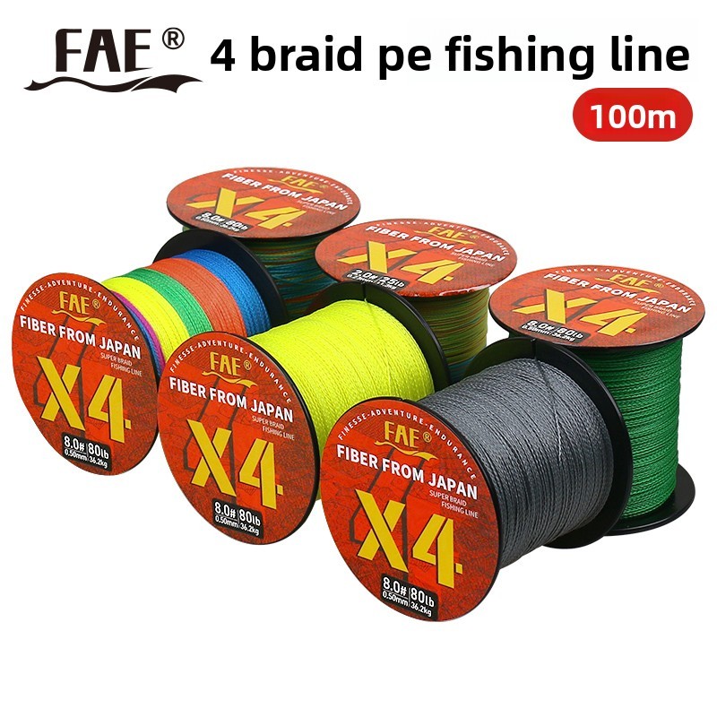 [จัดส่งจากกรุงเทพฯ] FAE ​​​​X4 สายตกปลา PE สาย 4 เส้น 100 เมตร เหนียวพิเศษ