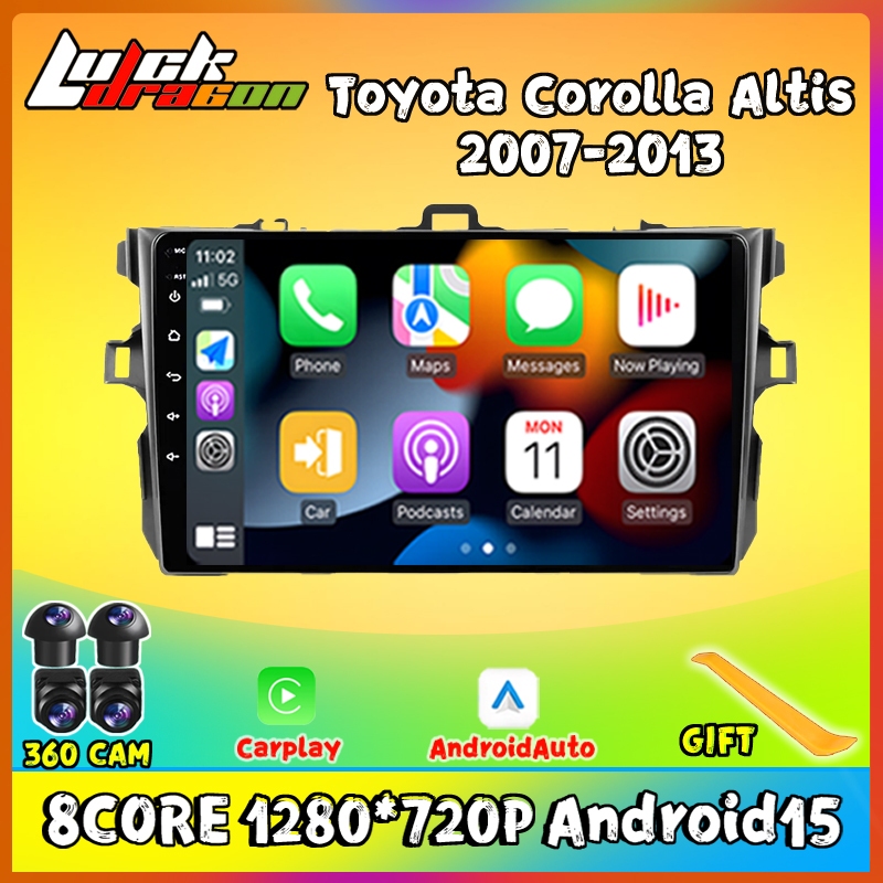Android 2 + 32G เครื่องเสียงรถยนต์ Toyota Corolla Altis 2007-2013 GPS WIFI บลูทูธรถวิทยุ Carplay And