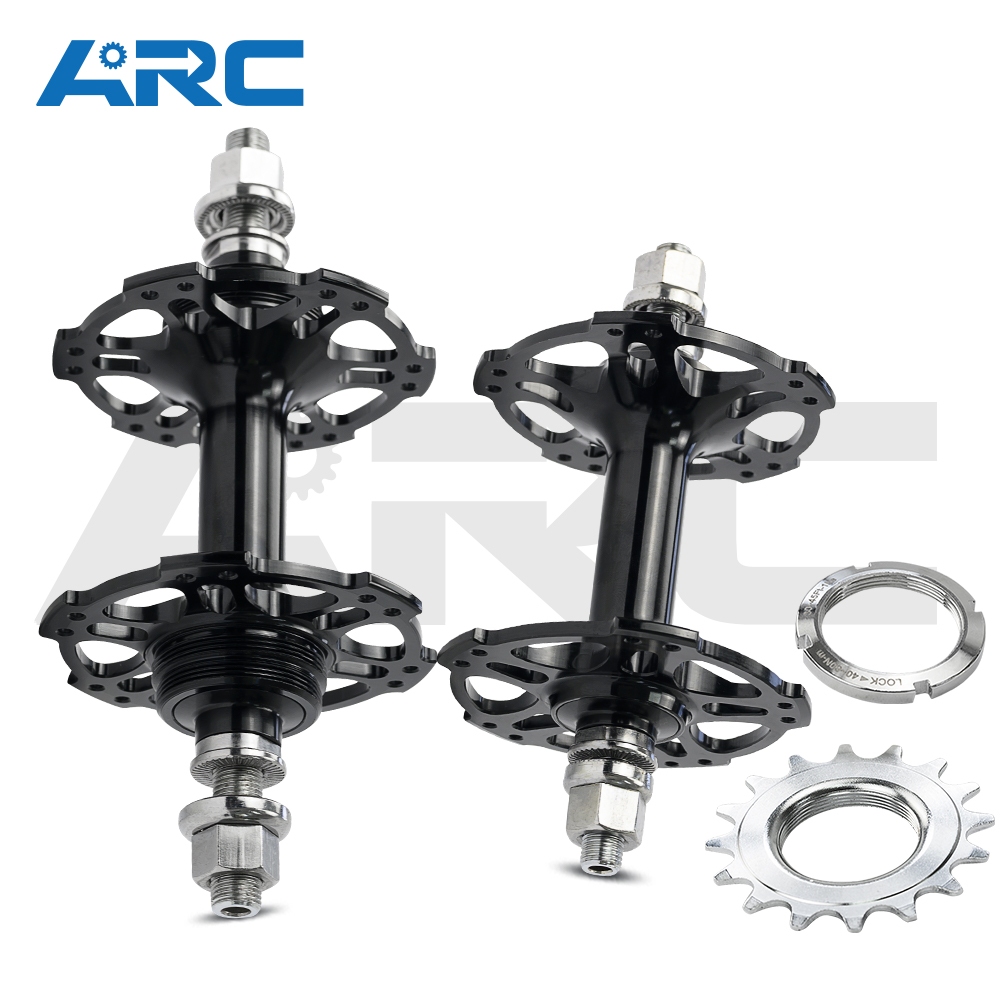 ชิ้นส่วนจักรยาน ARC GT010F/R พร้อม Hub และ Sprocket แบบ.Fixed Gear CNC Track ล็อกแหวนอลูมิเนียม