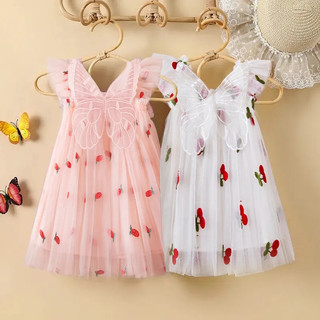 Nnjxd เด็กวัยหัดเดินตัวเล็ก เด็กผู้หญิง ลูกไม้ ขนปุย แขนสั้น ชุดเจ้าหญิง Tulle Tutu ชุดฤดูร้อน น่ารัก เสื้อผ้าลําลอง