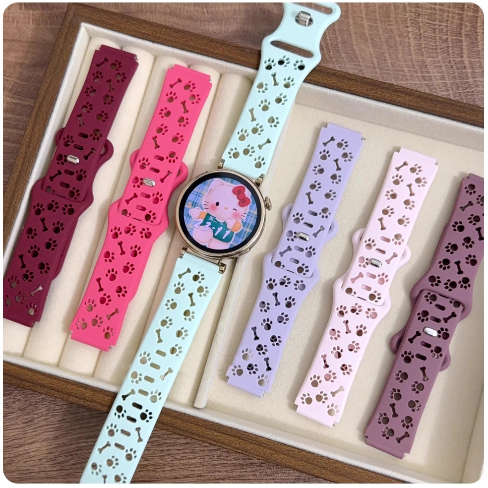 Hollow Paw Strap For Huawei watch gt 6 pro สาย Huawei watch gt 6 Strap Huawei watch GT 5 สาย huawei watch gt 5 pro/ Huawei GT6 Strap Huawei GT5 Pro สาย huawei GT4 / Redmi watch 5 Active Strap / Galaxy watch 7 สาย Amazfit Bip 3 / Amazfit Bip 6 Strap