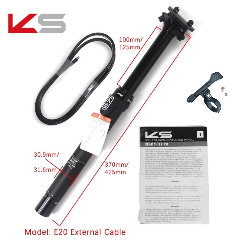 Ks Seatpost E20 E20-i พร้อมรีโมตคอนโทรล 30.9 31.6 มม. 100 125 มม. EXA ราคา ถูกที่สุด ดีลบีเคเค แกลเลอรีภาพที่ 2