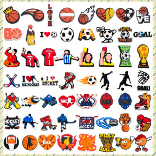 .ACCESSORY CHARM PIN สำหรับรองเท้าแตะ ออกแบบมาเพื่อแฟนกีฬา เป็นของขวัญสำหรับผู้ใหญ่