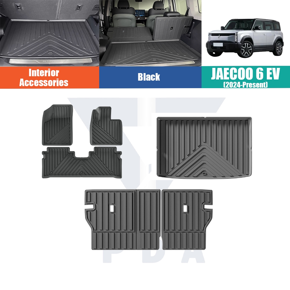 เหมาะสําหรับ JAECOO 6 EV พรมปูพื้นไดรฟ์ขวา, เสื่อท้ายรถกันน้ํา TPE, เสื่อพรมยาง
