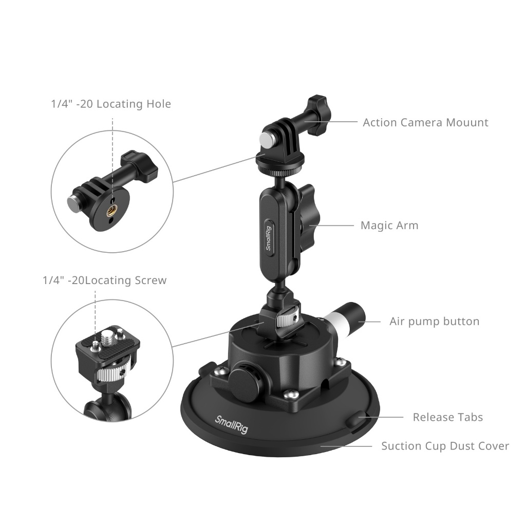 SmallRig 4.5" รองรับถ้วยดูด /6" รูปที่ 4