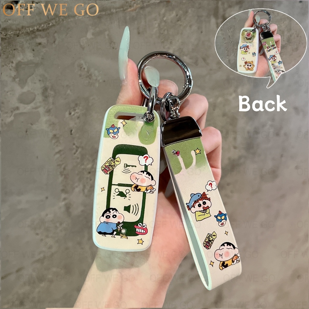 OFF WE GO ฝาครอบกุญแจ TPU พิมพ์เครยอนชินจังสําหรับ HONDA Vario 160/PCX 150/160/160 ADV/Click GC 150 V2 - ป้องกันรอยขีดข่วน