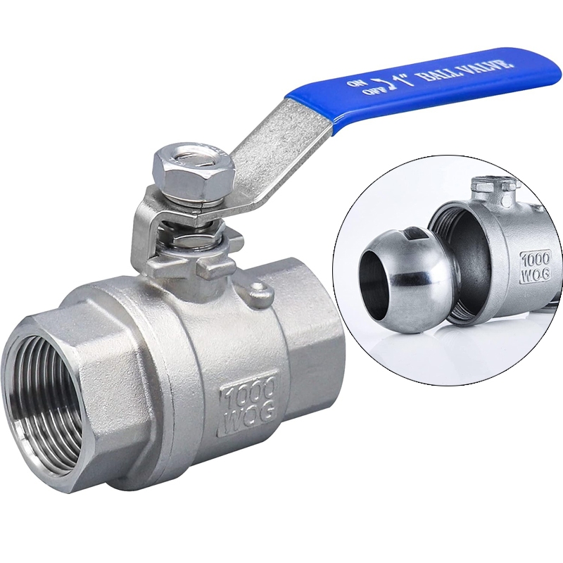 SUS316 สแตนเลส (บอลวาล์วสองชิ้น) 1/4" 1/2" 3/4" 1" 2" BSP Thread ,PN70/1000WOG Ball Hole Anti-rust Heavy Duty Water