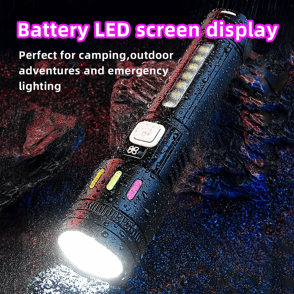 L-43 พร้อมส่ง ‼ ไฟฉาย พลังสูง LED ชาร์จเร็วแบบ Type-C ไฟฉายฉุกเฉิน 5 โหมด กันน้ำ โดนน้ำโดนฝนได้ ไฟฉายแรงสูง ไฟ