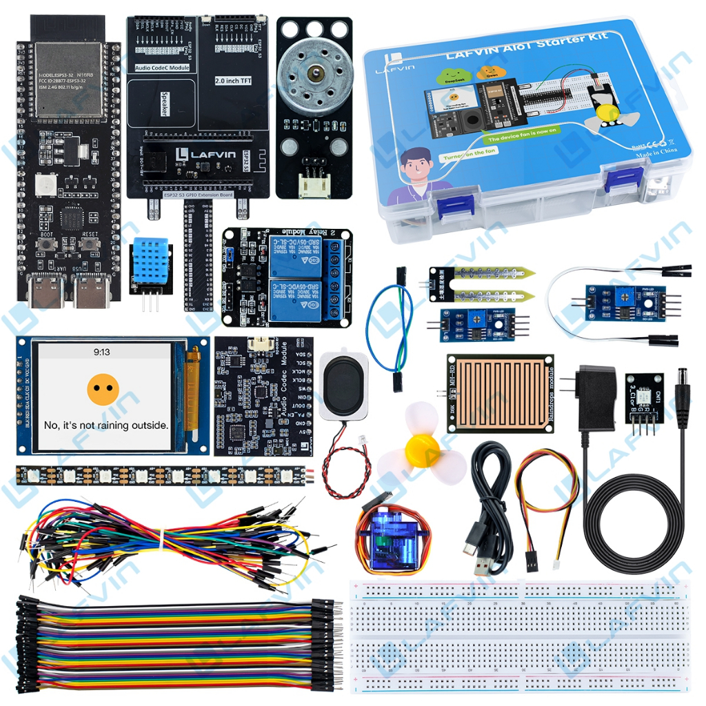 ชุดสตาร์ท LAFVIN AIoT พร้อม ESP32-S3 สําหรับ Arduino IDE การเรียนรู้เกี่ยวกับ IoT, ปฏิสัมพันธ์และการเขียนโปรแกรม AI