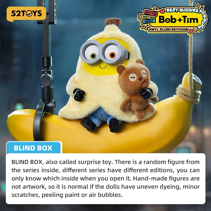 52TOYS Minions Bob & Tim – Buddies Forever Series Vinyl Plush Keychain Blind Box Figure Toy thumbnail 4