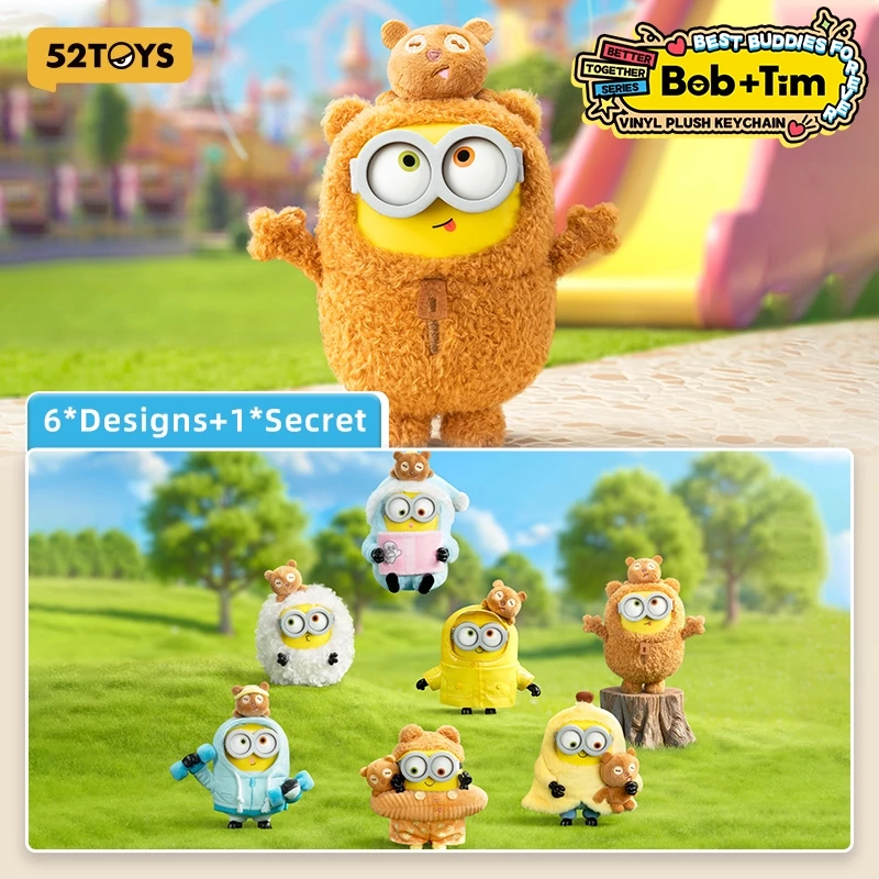 52TOYS Minions Bob & Tim – Buddies Forever Series Vinyl Plush Keychain Blind Box Figure Toy thumbnail 5