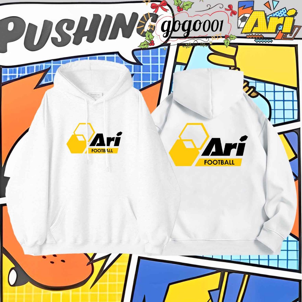 เสื้อกันหนาวเด็ก เสื้อฮู้ด Ari Football Jersey ฮู้ดแขนยาว Cotton Fashion ฮู้ด Graphic Ari Kids Hoodi