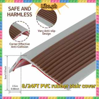 (Self-adhesive) 8/24FT PVC rubber stair cover/non-slip rubber stair cover/stair guard
