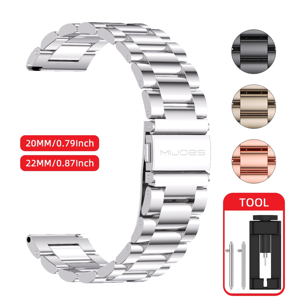 MIJOBS 22mm 20mm สายนาฬิกาสําหรับ Samsung Galaxy Watch FE 7 6 /Huawei Watch GT 6 5 /Amazfit /Garmin