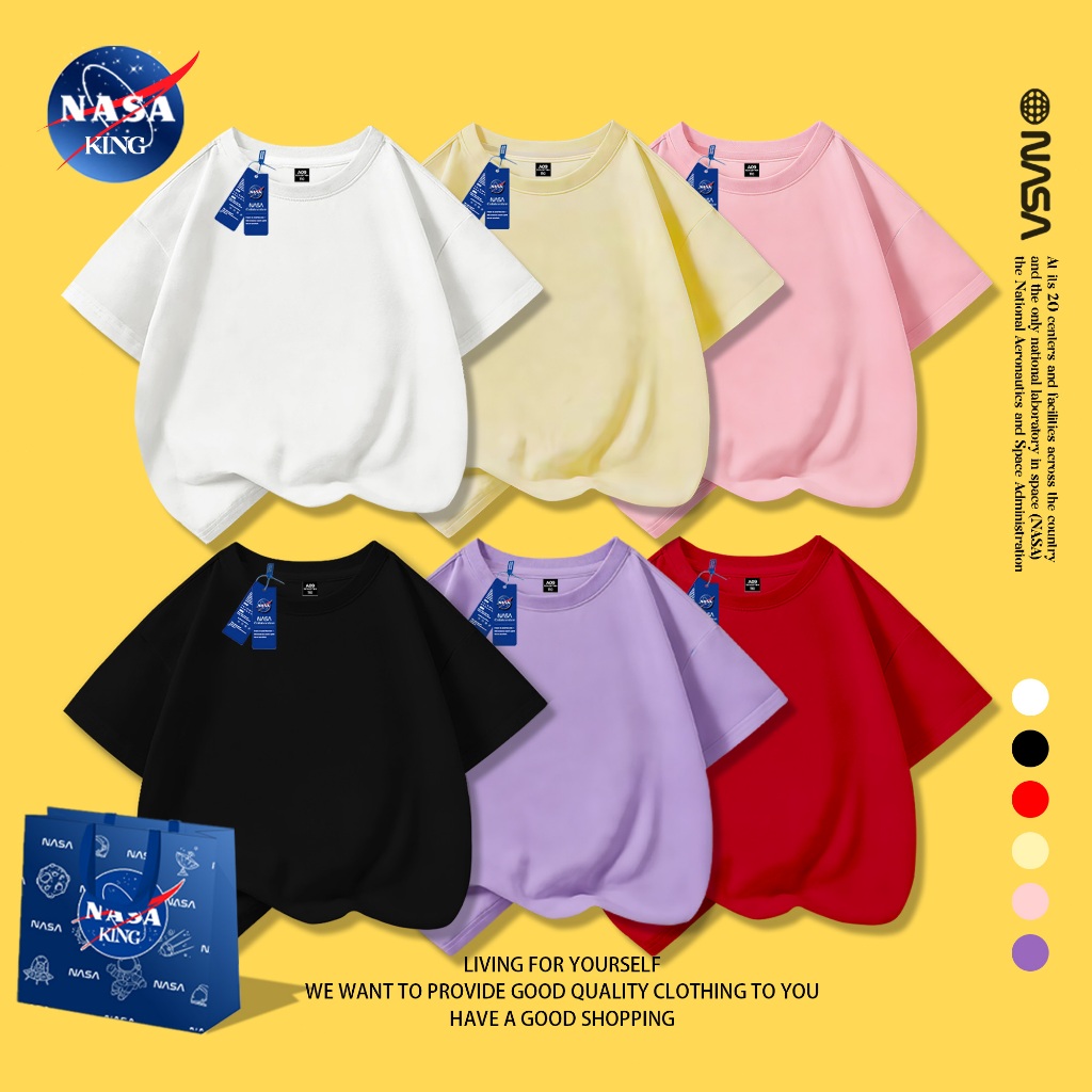 เสื้อยืดเด็ก NASA ผ้าฝ้ายแท้ นุ่ม ใส่สบาย หลายสี 1-12 ปี