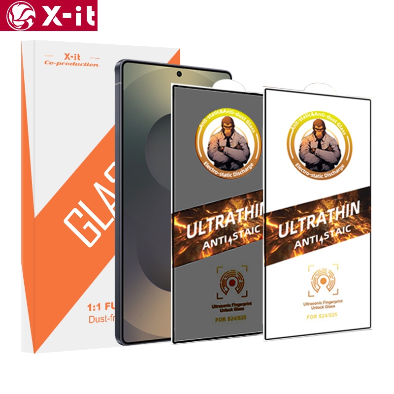 X-IT HD ตัวป้องกันหน้าจอความเป็นส่วนตัวสําหรับ Samsung Galaxy S26 S25 S24 Ultra 9H กระจกนิรภัยพร้อมตัวป้องกันเลนส์กล้อง [รองรับการปลดล็อคลายนิ้วมือ]