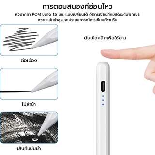 [it]ปากกาสไตลัสสําหรับ iPad 12th-6th Generation Active Pencil เข้ากันได้กับ 2018-2025 สําหรับ iPad Pro 11"/12.9"/M4, สําหรับ iPad Air 3/4/5/M2/M3, Gen-White