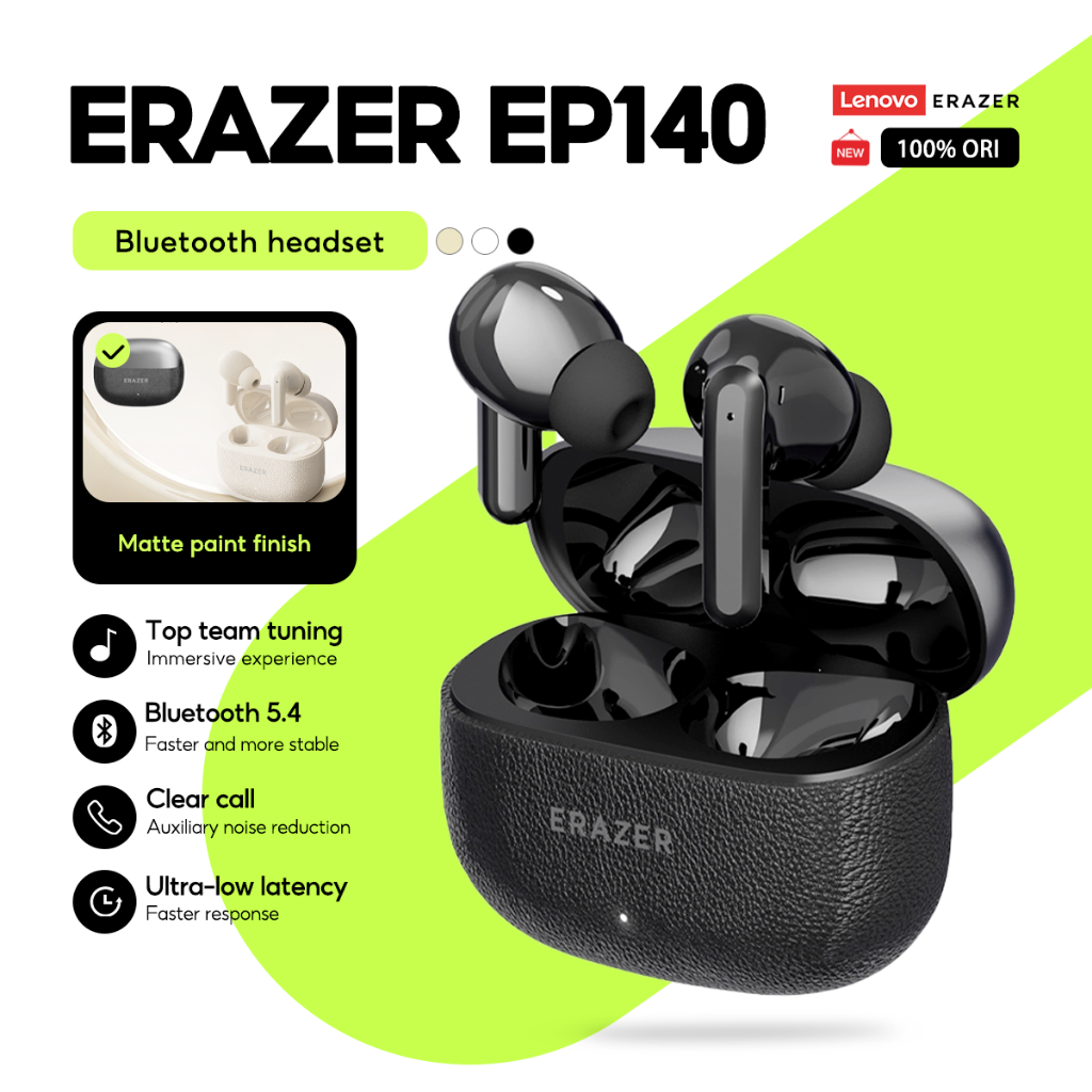 Lenovo ERAZER หูฟัง EP140 หูฟังบลูทูธ 5.4 TWS เสียงไฮไฟชุดหูฟังสําหรับเล่นเกมชนิดใส่ในหู