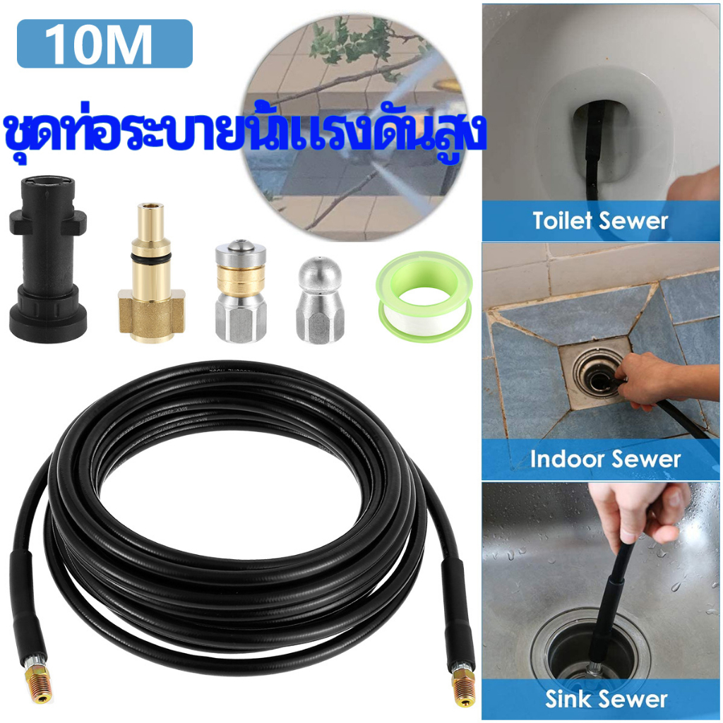 ชุดท่อระบายน้ําแรงดันสูง 33 50 ฟุต 1/4 นิ้ว สําหรับท่อระบายน้ํา
