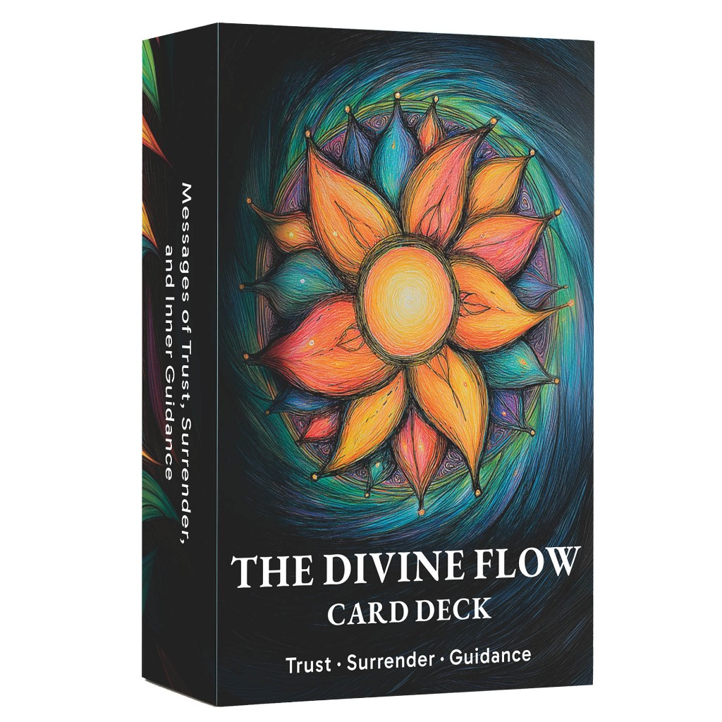 เด็คการ์ด 50 ใบ The Divine Flow Card Deck Card, Daily Reflection Temptation Spiritual Connection Tarot Game, ขนาด 13x8 ซม.
