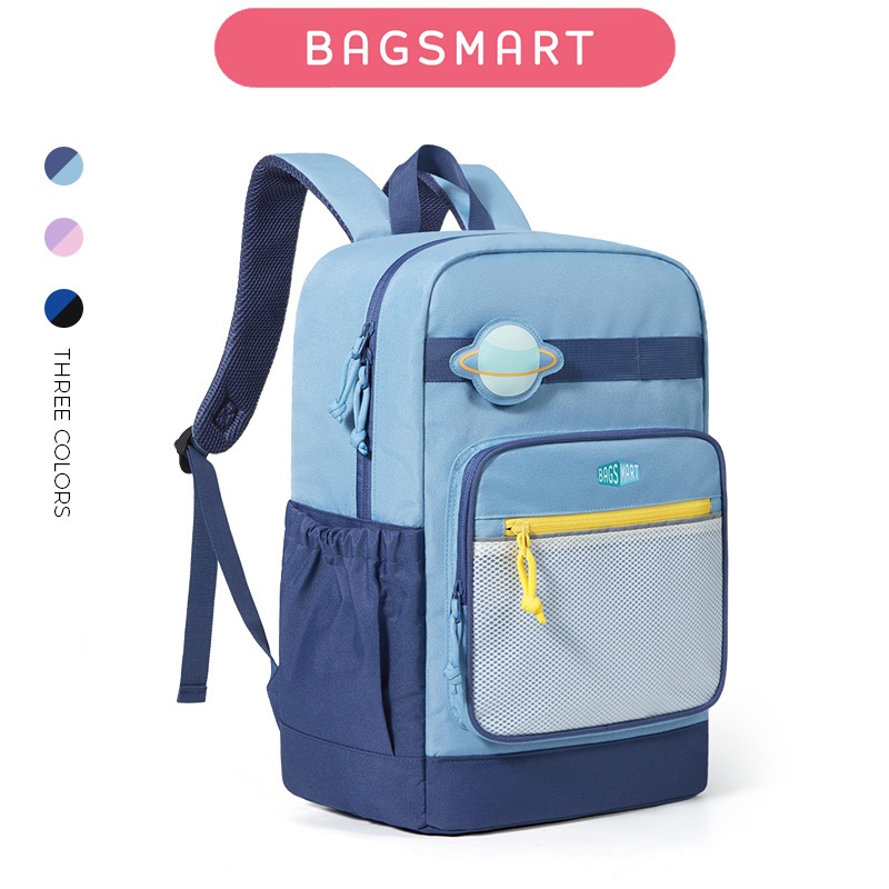 BAGSMART School Backpack Grades 3–6 Bookbag Waterproof Daypack w/PVC Wet/Dry Pockets for Boy & Girl