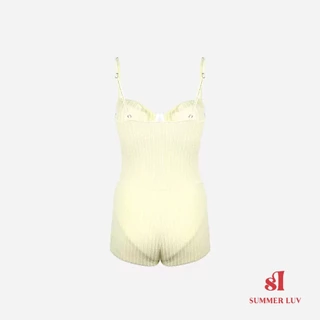 [SUMMER LUV] ส่งไวจากไทย สีดำ สีขาว สามสีเหล็กรองรับแถบแนวตั้งชุดว่ายน้ําชิ้นเดียวนักมวยชุดสองชิ้น