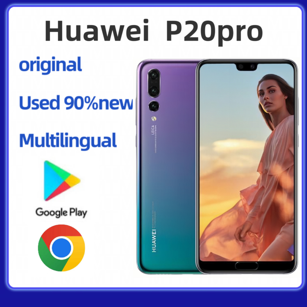 Original Huawei P20 Pro (6RAM+64/128/256GB) 4000mAh 40.0MP 6.1 นิ้ว NFC Google Store โทรศัพท์มือสอง 