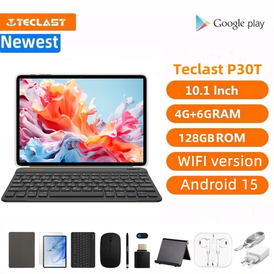 Teclast P30T Android 15 แท็บเล็ต 10.1 "Incell T606 Octa core 4GB+8GB RAM 128GB ROM WIFI รุ่น ไม่รองร