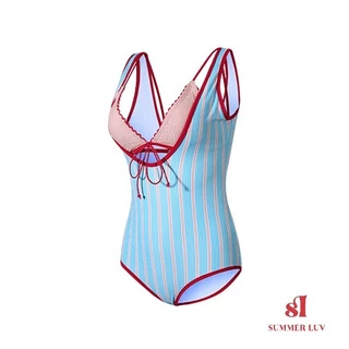 [SUMMER LUV] ส่งไวจากไทย กางเกงขาสั้นชุดว่ายน้ำลายทางสีน้ำเงิน เซ็กซี่และน่ารัก
