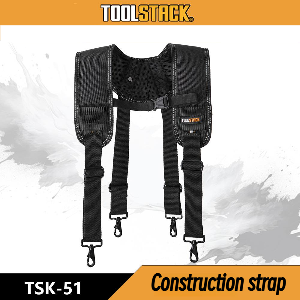 TOOLSTACK ก่อสร้างทํางานสายคล้องไหล่เครื่องมือเข็มขัด Decompression Heavy Duty Harness TSK-51