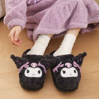 คุโรมิ Kuromi รองเท้าแตะ ขนนุ่ม Fluffy พื้นหนา กันลื่น สบาย เบา ใช้ในบ้าน รองเท้าบ้าน ฤดูหนาว น่ารัก ส่งฟรีพร้อมส่ง