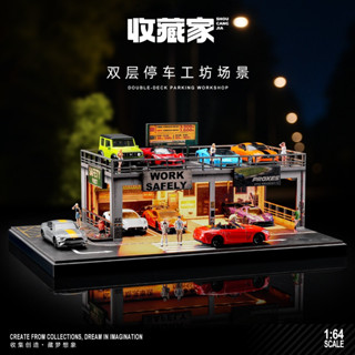 Diorama 1/64 Scale Double-Decker จําลองโรงรถรุ่นพร้อมไฟที่จอ…