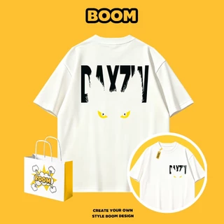 BOOM เสื้อยืดผู้ชาย cotton 100% แขนสั้น ลายแบรนด์เนมสุดเท่ ทรงหลวม นุ่มสบาย สไตล์เกาหลี คุณภาพดี