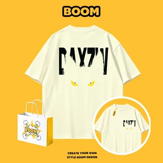 BOOM เสื้อยืดผู้ชาย cotton 100% แขนสั้น ลายแบรนด์เนมสุดเท่ ทรงหลวม นุ่มสบาย สไตล์เกาหลี คุณภาพดี