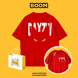 BOOM เสื้อยืดผู้ชาย cotton 100% แขนสั้น ลายแบรนด์เนมสุดเท่ ทรงหลวม นุ่มสบาย สไตล์เกาหลี คุณภาพดี