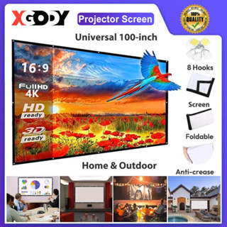 XGODY ฉากโปรเจคเตอร์ HD ฉากผนัง 4K ขนาด 100 นิ้ว