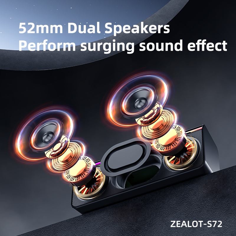 ZEALOT S72 ลําโพงบลูทูธ 20W ลําโพงไร้สายแบบพกพากันน้ํา 3000mAh Dual Driver Bass Sound Box ลําโพง Type-C กลางแจ้ง ราคา ถูกที่สุด ดีลบีเคเค แกลเลอรีภาพที่ 3