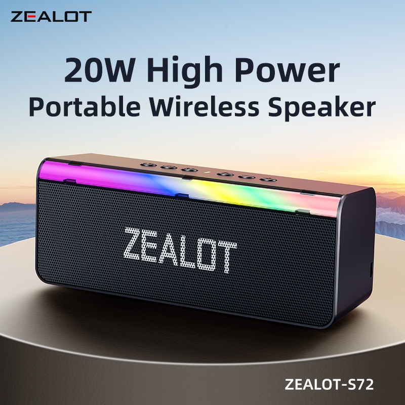 ZEALOT S72 ลําโพงบลูทูธ 20W ลําโพงไร้สายแบบพกพากันน้ํา 3000mAh Dual Driver Bass Sound Box ลําโพง Type-C กลางแจ้ง ราคา ถูกที่สุด ดีลบีเคเค แกลเลอรีภาพที่ 2