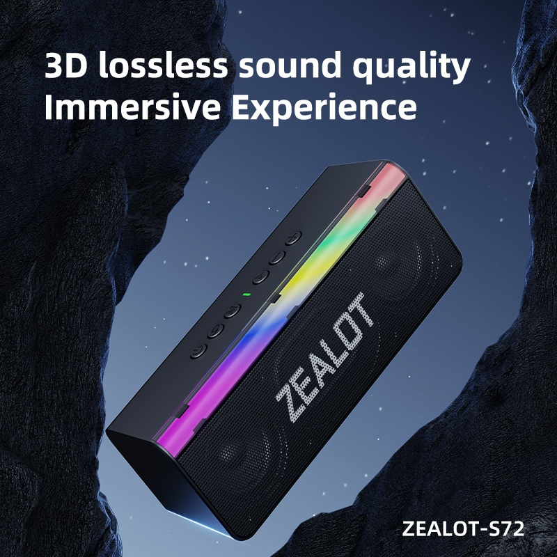 ZEALOT S72 ลําโพงบลูทูธ 20W ลําโพงไร้สายแบบพกพากันน้ํา 3000mAh Dual Driver Bass Sound Box ลําโพง Type-C กลางแจ้ง ราคา ถูกที่สุด ดีลบีเคเค แกลเลอรีภาพที่ 4