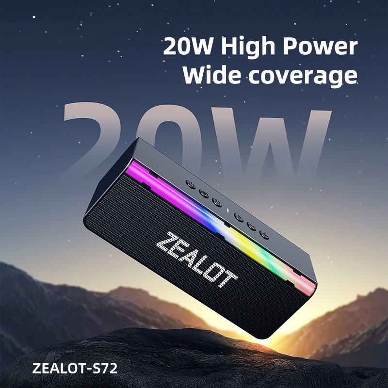 ZEALOT S72 ลําโพงบลูทูธ 20W ลําโพงไร้สายแบบพกพากันน้ํา 3000mAh Dual Driver Bass Sound Box ลําโพง Type-C กลางแจ้ง ราคา ถูกที่สุด ดีลบีเคเค แกลเลอรีภาพที่ 5