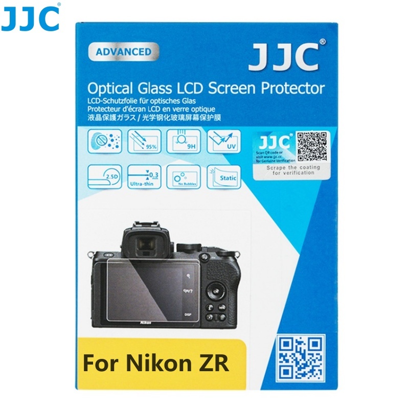 JJC 2 แพ็คกระจกนิรภัยป้องกันหน้าจอสําหรับกล้อง Nikon ZR กันรอยขีดข่วน 9H ฟิล์ม LCD Film ฝาครอบกระจก