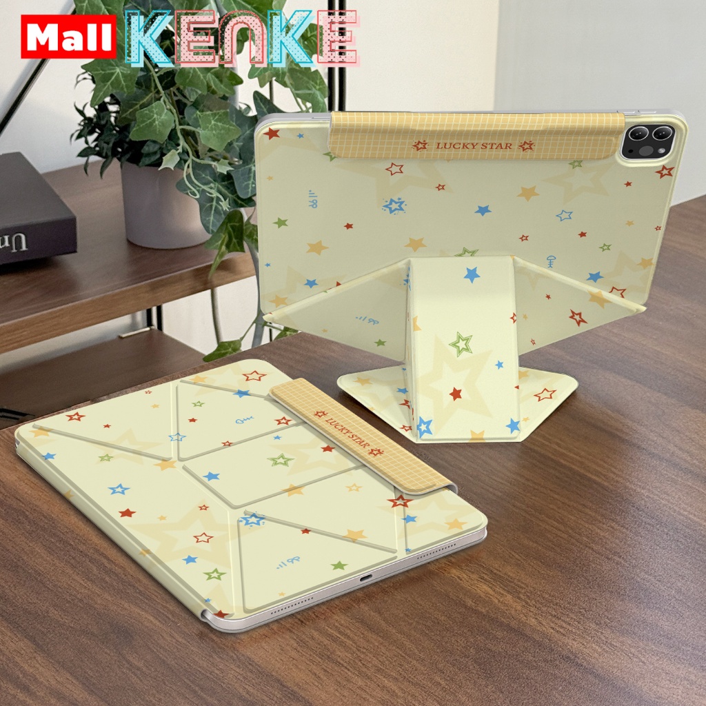 เคส iPad KENKE ดีไซน์พรีเมียม X-fold แบบแม่เหล็กโดยไม่ต้องใส่เคส สำหรับ iPad 2024 2025 Air M3 M2 Air4 5 6 7 Pro 11 M4 A16 Gen11 Gen10 Mini6 Mini7 ขนาด 10.9 นิ้ว 11 นิ้ว 12.9 นิ้ว 13 นิ้ว แบบแม่เหล็ก พับได้ ถอดได้ อุปกรณ์เสริมแท็บเล็ต 3-in-1 ลายการ์ตูน