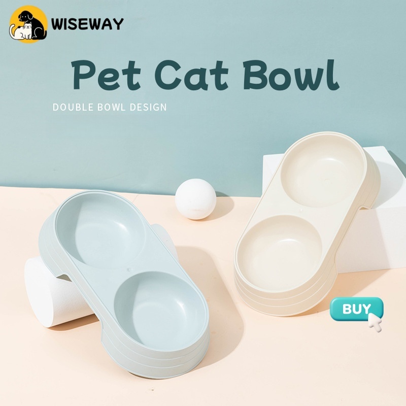 Candy Cat Bowl ชามอาหารแมวชามสุนัขน้ําดื่มและกินชามแบบใช้คู่ฟางข้าวสาลีสัตว์เลี้ยงชามคู่ทนทานชามให้อ