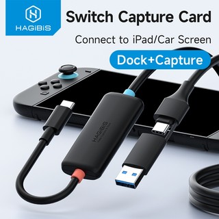 Hagibis USB3.0 การ์ดจับภาพวิดีโอ 100W PD USB C ถึง USB A/USB C Live และบันทึกวิดีโอเกมสําหรับเล่นเกมสําหรับ Quest 3 4 Switch1/2 ROG