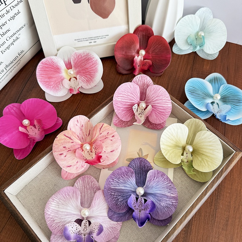 ดอกไม้เลียนแบบฟาแลนออปซิส ตกแต่ง DIY คำปลอม ตกแต่งหลากสี