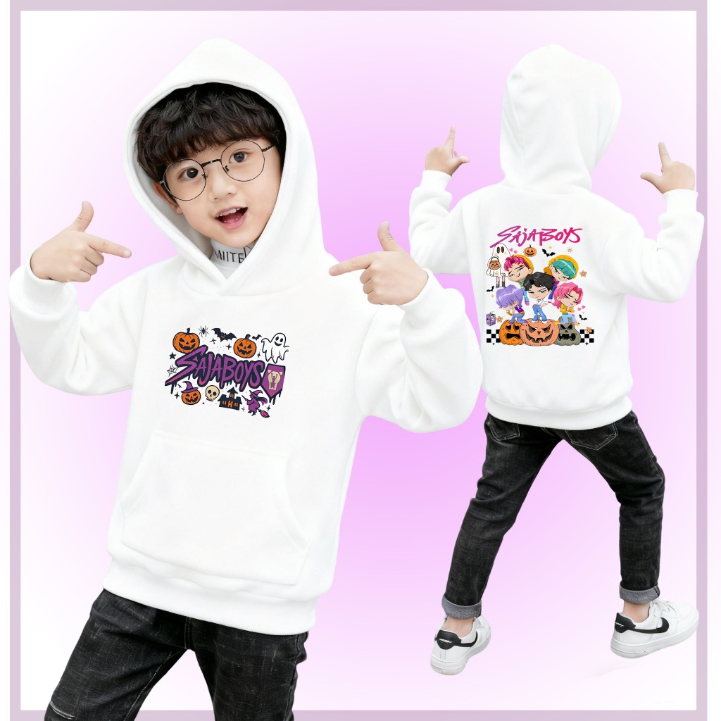 เสื้อฮู้ดเด็ก Kpop Hunter x Kids พิมพ์ลาย Kpop Hunter สองด้าน ผ้าฝ้ายแท้สวมใส่สบาย มีหลายขนาดให้เลือ