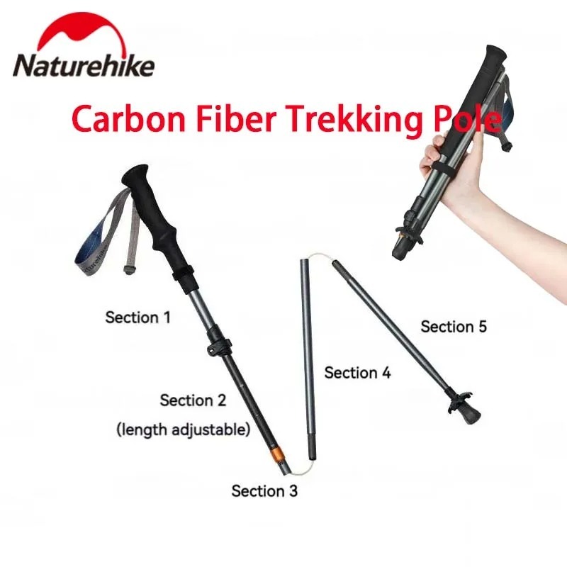 Naturehike เสาเดินป่าพับได้จากคาร์บонไฟเบอร์และอะลูมิเนียม
