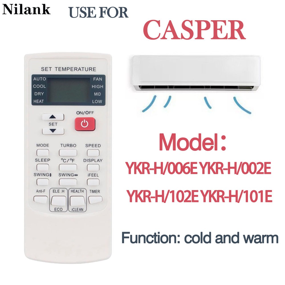 NiLANK Casper รีโมทคอนโทรลเครื่องปรับอากาศเหมาะสําหรับเครื่องปรับอากาศแยก YKR-H/006E YKR-H/002E YKR-