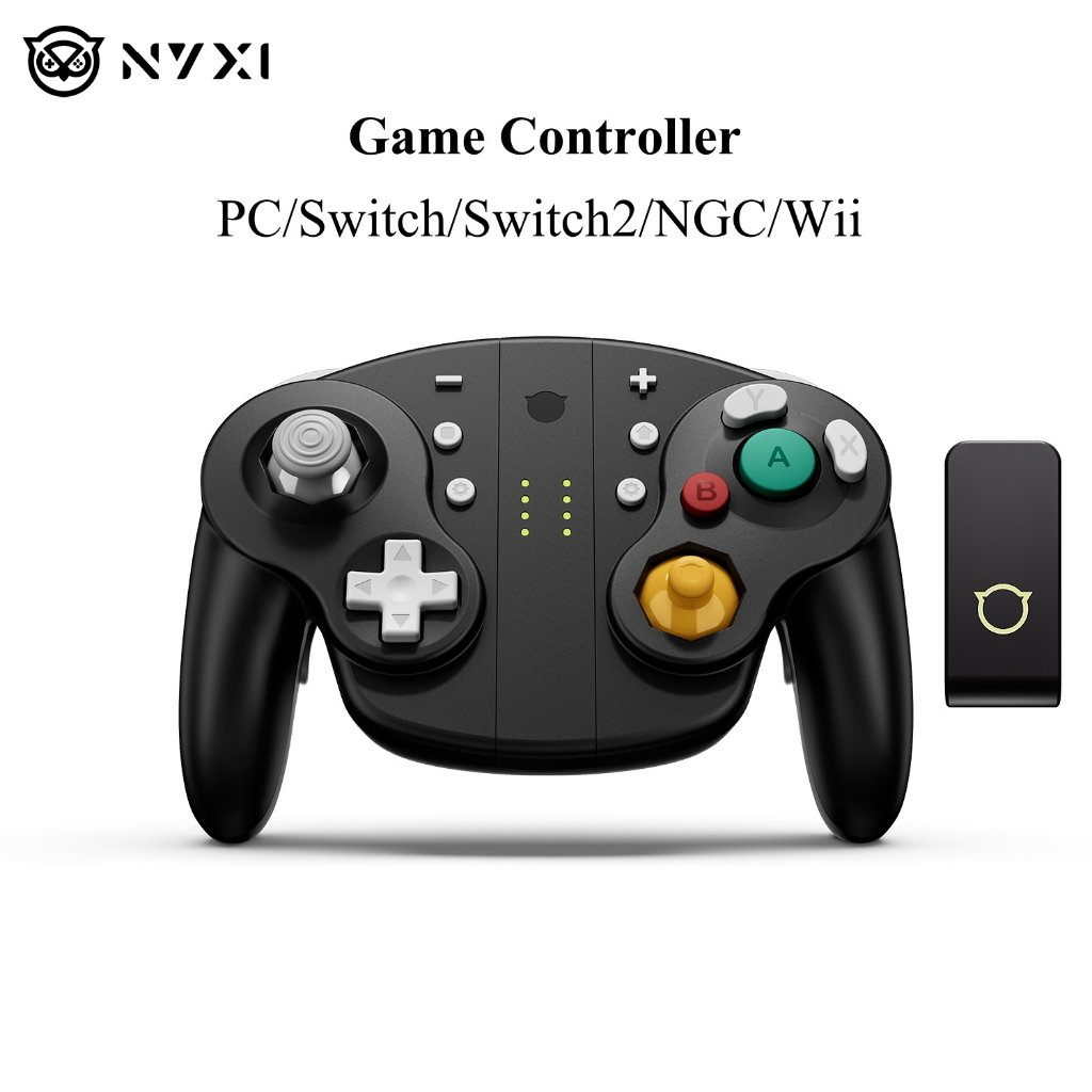 NYXI Wizard 2 คอนโทรลเลอร์เกมไร้สายสําหรับ NintnedoSwitch/Switch2/NGC/Wii สีดํา