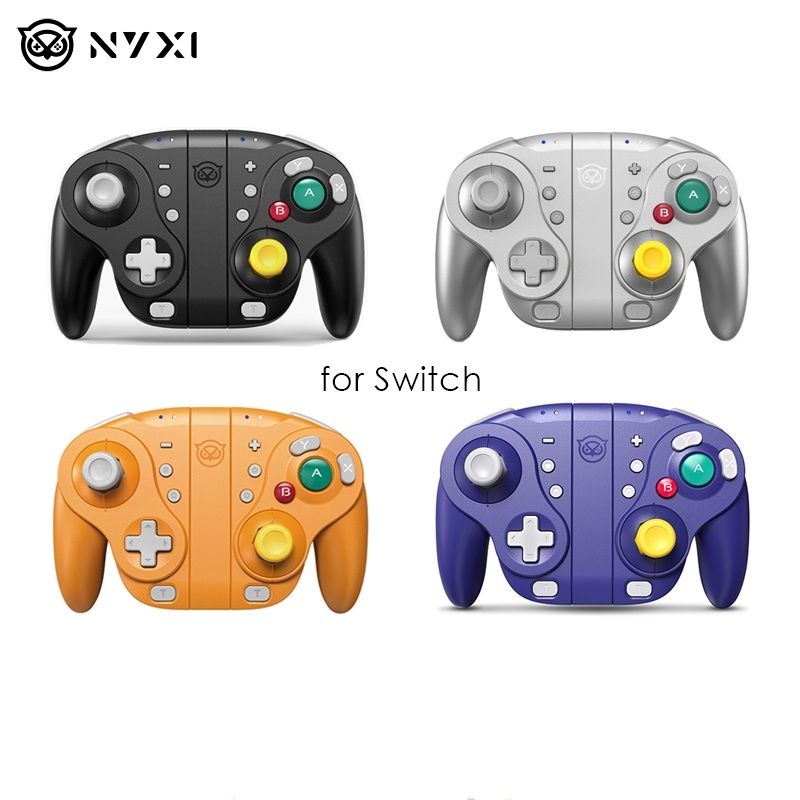 NYXI Wizard คอนโทรลเลอร์เกมไร้สายสําหรับ Switch/OLED สีดําสีส้มที่มีอยู่